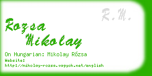 rozsa mikolay business card